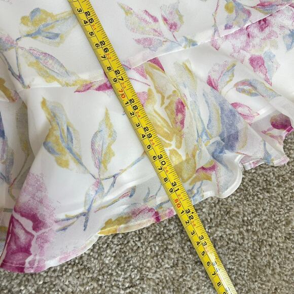 Majorelle Milkmaid Floral Mini Dress Size Small White Pink Tie Front Sunbeams - Picture 14 of 14